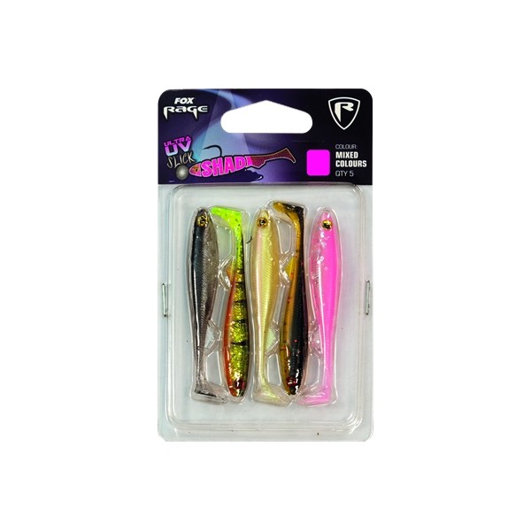LEURRES FOX RAGE SLICK SHAD 9CM MIXED COLOR PACK C 5PCS
