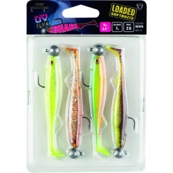 LEURRES FOX RAGE SLICK SHAD 9CM X4 MIXED UV CP LD 7G 2/0