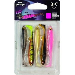 LEURRES FOX RAGE SLICK SHAD 13CM X4 MIXED UV COLOUR PACK
