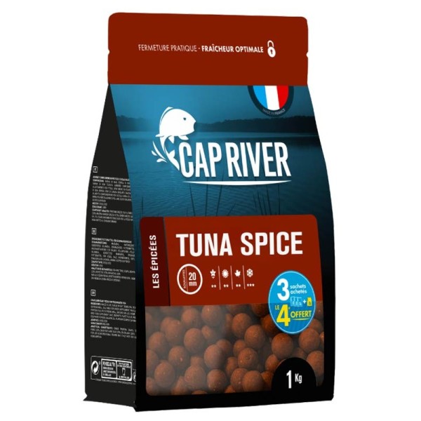 Bouillettes TUNA SPICE - 10 mm - 1kg- CAP RIVER