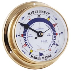 Pendule des Marée - Laiton poli 145 mm Fond Blanc - B112