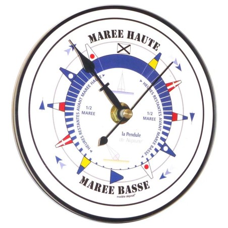 Pendule des Marée - MURALE - ACRYLIQUE ROND 135 MM - FOND PAVILLONS  - B121