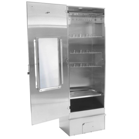 FUMOIR INOX 44x28x120cm VITRE