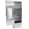 FUMOIR INOX 44x28x120cm VITRE