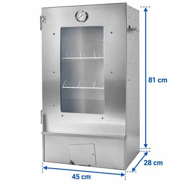 FUMOIR INOX 45x28x81cm avec accesoires