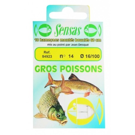 HAMECON SENSAS POCHETTE 10 MTES GROS POISSON 16/12 