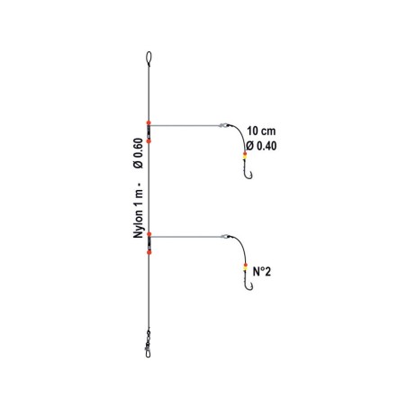 BAS DE LIGNE  FLASHMER METAL'CLIP - 3 HAMECONS N° 2