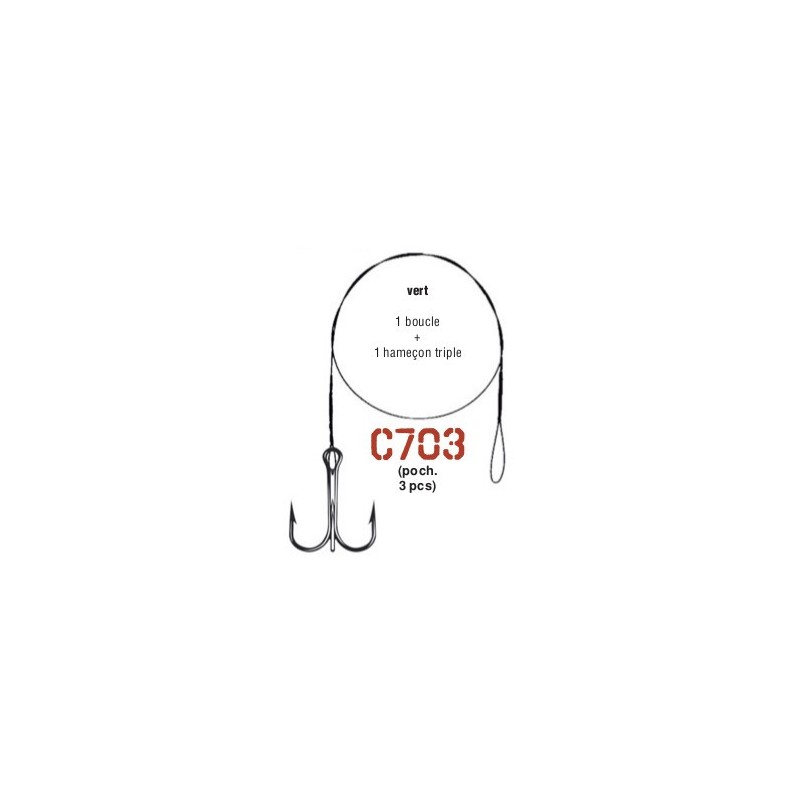 AVANCON NYLFLEX 9kg vert - 1 Boucle - 1 hameçon double n° 2 - 40 cm ---