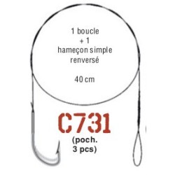 AVANCON MEGAFLEX 5kg - 1 Boucle - 1 hameçon simple n° 2 - 40 cm  - en stock - Bas de Ligne Acier