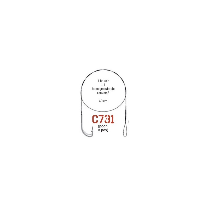 AVANCON MEGAFLEX 5kg - 1 Boucle - 1 hameçon simple n° 2 - 40 cm  ---