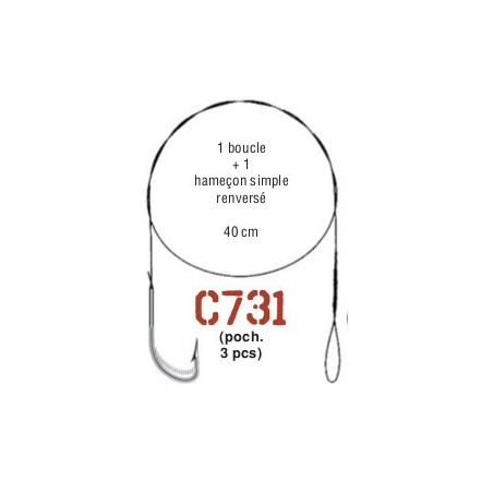 AVANCON MEGAFLEX 5kg - 1 Boucle - 1 hameçon simple n° 2 - 40 cm  ---