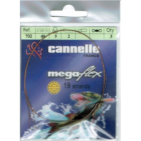 AVANCON MEGAFLEX 5kg - 1 Boucle - 1 Hameçon double n°2 - 40 cm  - en stock - Bas de Ligne Acier