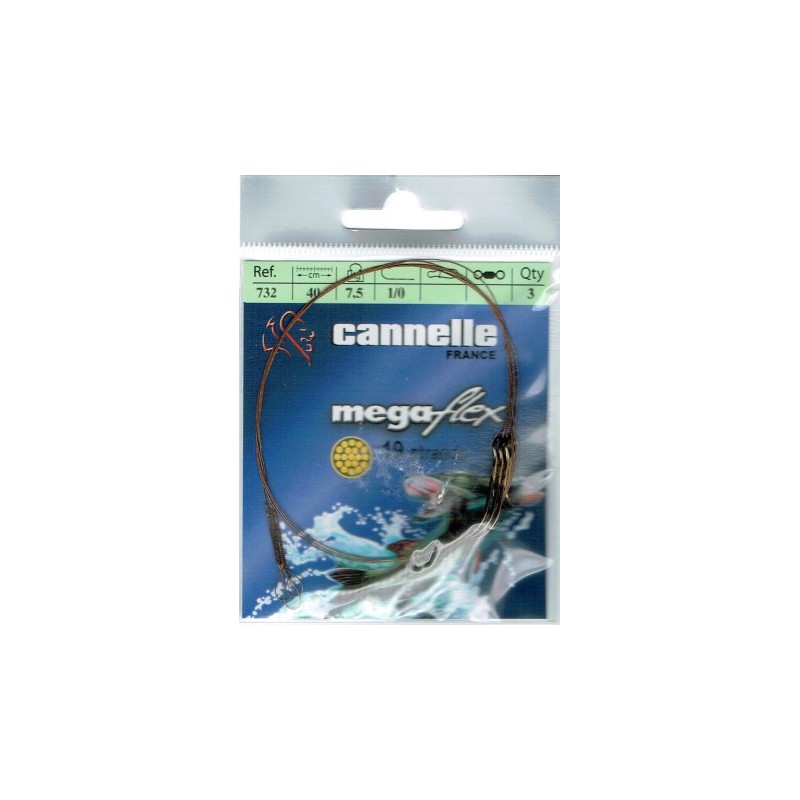 AVANCON MEGAFLEX 7,5kg - 1 Boucle - 1 Hameçon double n° 1/0 - 40 cm - en stock - Bas de Ligne Acier