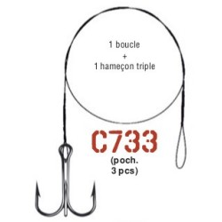 AVANCON MEGAFLEX 11kg - 1 Boucle - 1 Hameçon triple n° 1 - 40 cm ---