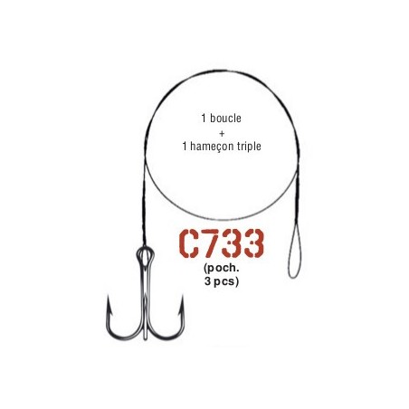 AVANCON MEGAFLEX 11kg - 1 Boucle - 1 Hameçon triple n° 1 - 40 cm ---