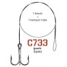 AVANCON MEGAFLEX 5kg - 1 Boucle - 1 Hameçon triple n° 6 - 40 cm  ---