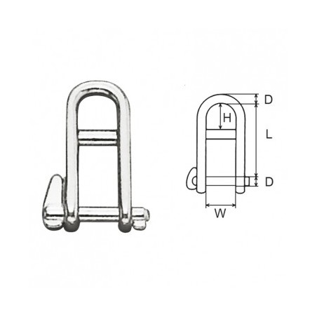 Manille inox auto/bar - 6Mm - en stock - Manille - maillon