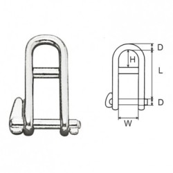 Manille inox auto/bar - 8Mm - en stock - Manille - maillon