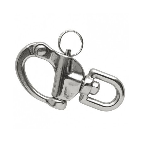 Mousqueton drisse émerillon inox - 87Mm  ---