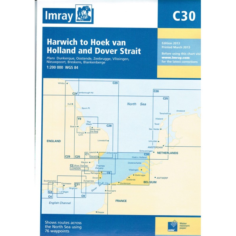 CARTE MARINE IMRAY C30 HARWICH TO HOEK VAN HOLLAND - en stock - Carte Marine