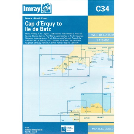 CARTE MARINE IMRAY C34-1 CAP D'ERQUY TO ILE BATZ ---ndd