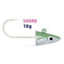 2 tetes plombées FIIISH CRAZY SAND EEL 150 Vert Nacré - Shore 10g CSE150 