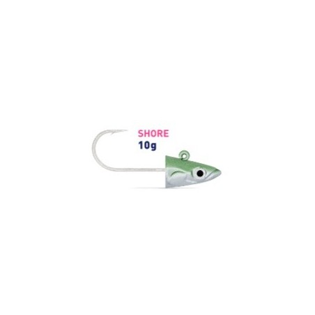 2 têtes plombées FIIISH CRAZY SAND EEL 150 Vert Nacré - Shore 10g CSE150  - en stock - Têtes Plombées