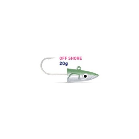 2 tetes plombées FIIISH CRAZY SAND EEL 150 Vert Nacré - Off Shore 20g CSE150  