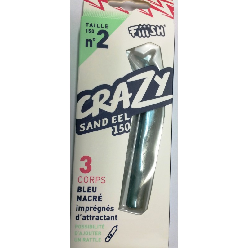 LEURRE FIIISH 3 corps Bleu Nacré CRAZY SAND EEL 150 CSE150 - en stock - FIIISH CRAZY SAND EEL