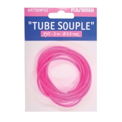 GAINE TUBE PVC  0.9 mm - 2 m - ROSE FLUO - en stock - Gaine Tube Souple