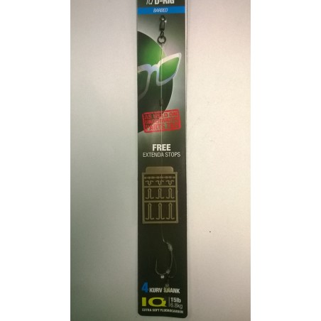 HAMECON KORDA Bas de ligne IQ D Rig Barbed size 4 Size 4 Kurv 15lb 