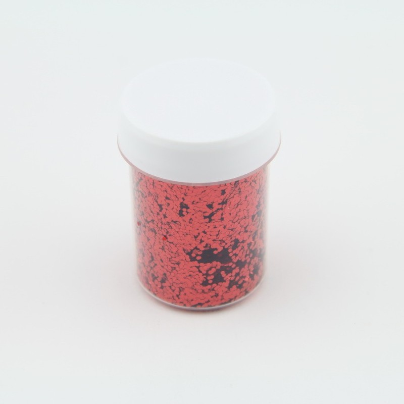 Paillettes rondes Rouge - 1mm - 40 ml  pour plastique liquide - PLSPAI418