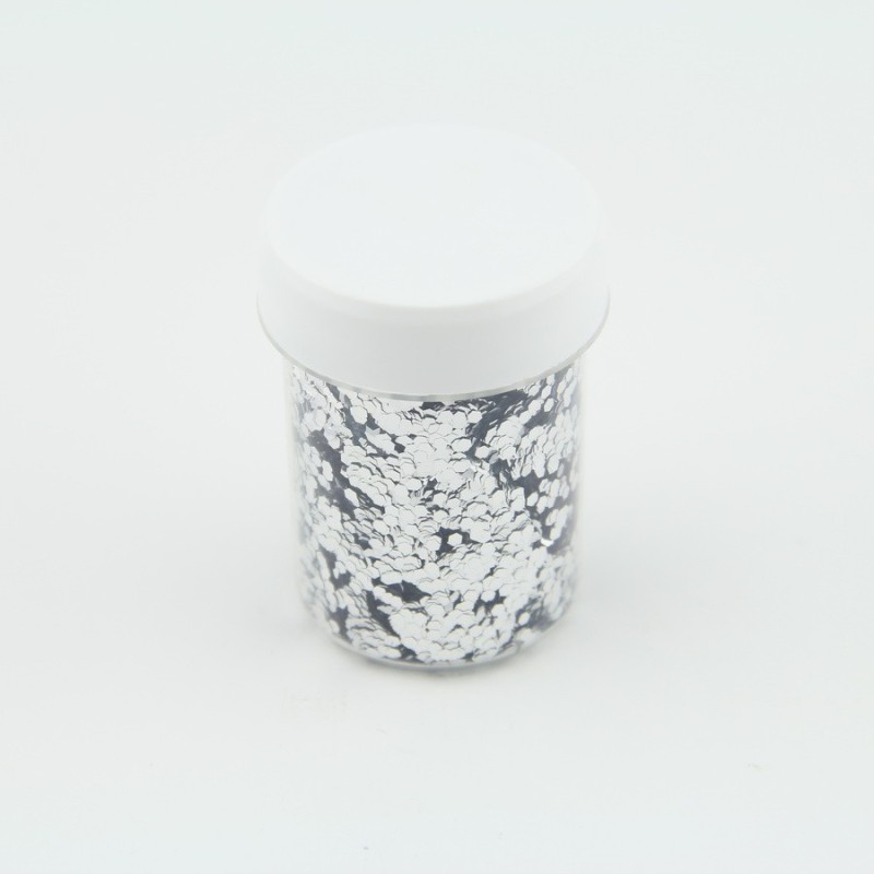 Paillettes rondes Argent - 1,6mm - 40 ml pour plastique liquide - PLSPAI425