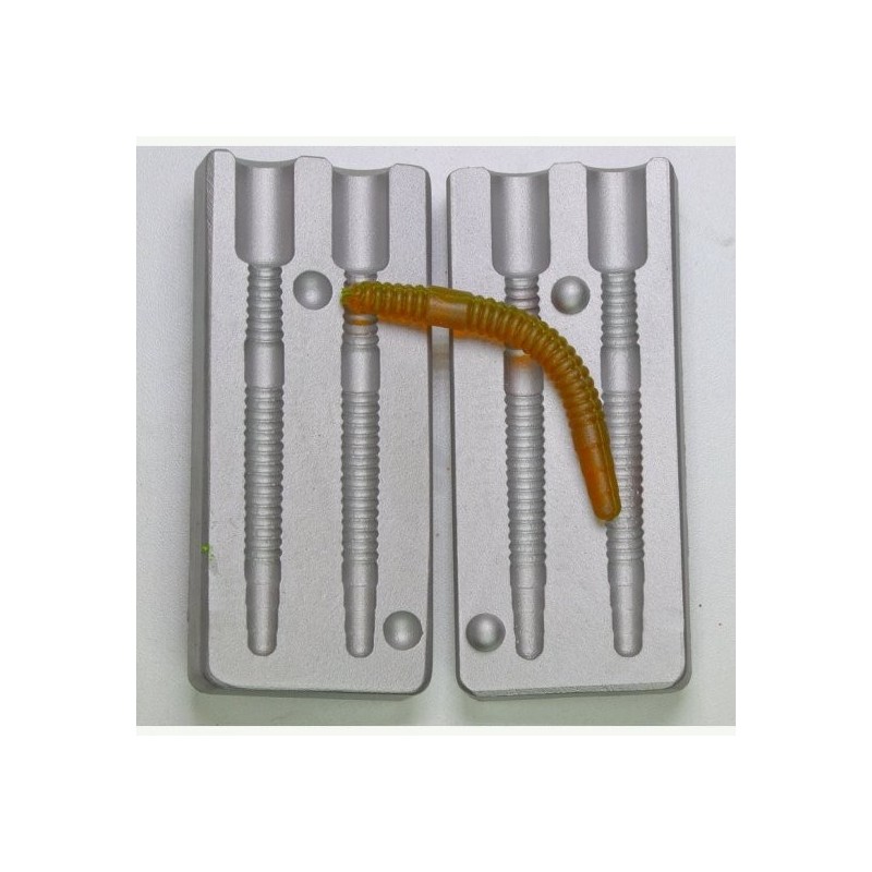 MOULE A LEURRE SOUPLE ALU - 2 WORM 8 CM - MOU508 - plastique liquide