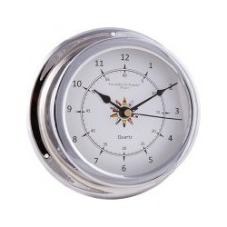 Horloge Marine 12 Heures - CHROME Fond Drapeau 145 mm