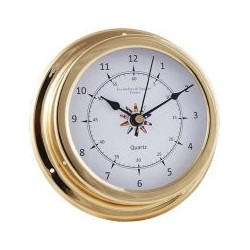 Horloge Marine 12 Heures - LAITON Fond Drapeau 145 mm