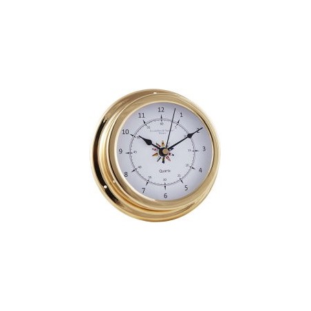 Horloge Marine 12 Heures - LAITON Fond Drapeau 145 mm