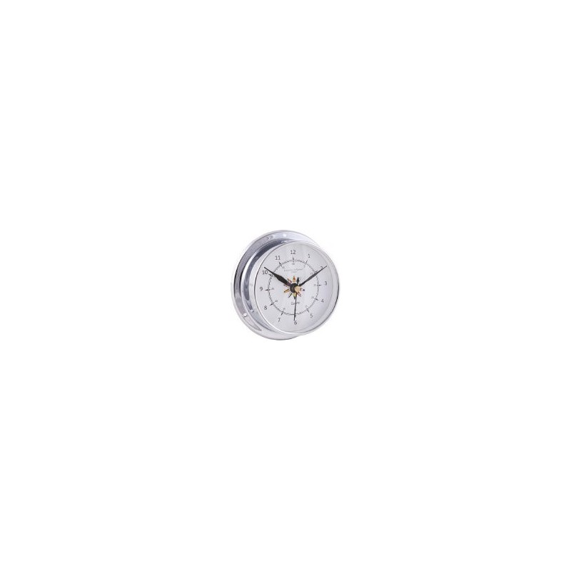 Horloge Marine 12 Heures - CHROME Fond Drapeau 115 mm