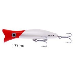 LEURRE HALCO ROOSTA POPPER 135 H53 WHITE REDHEAD