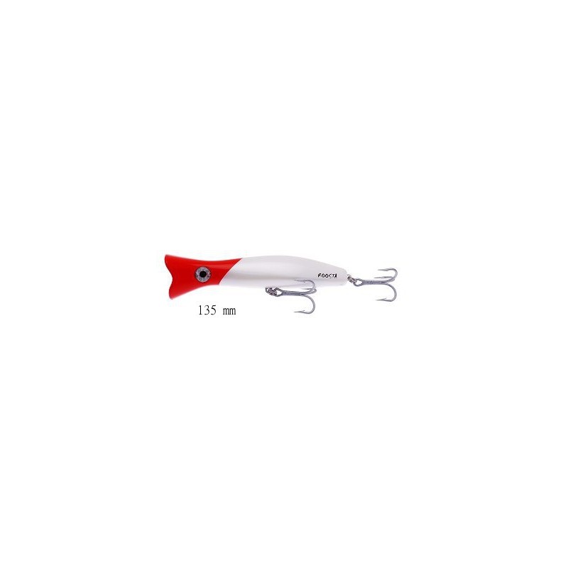 LEURRE HALCO ROOSTA POPPER  135 H53 WHITE REDHEAD