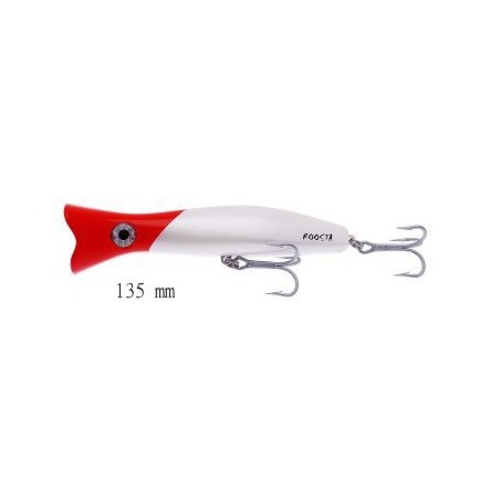 LEURRE HALCO ROOSTA POPPER 135 H53 WHITE REDHEAD